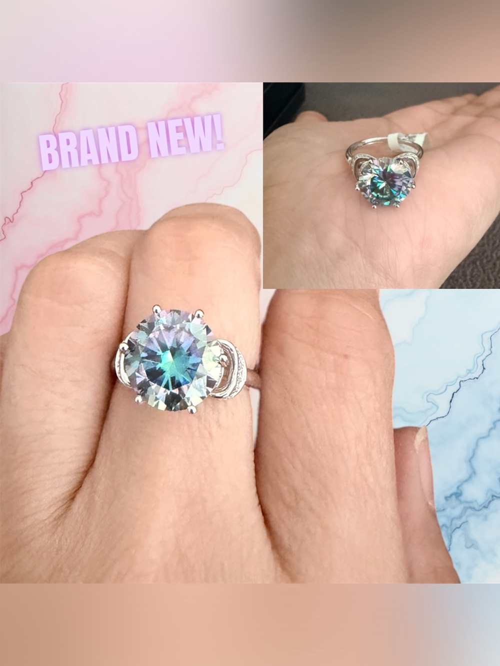 Mystic Topaz Round Solitaire Ring in Silver